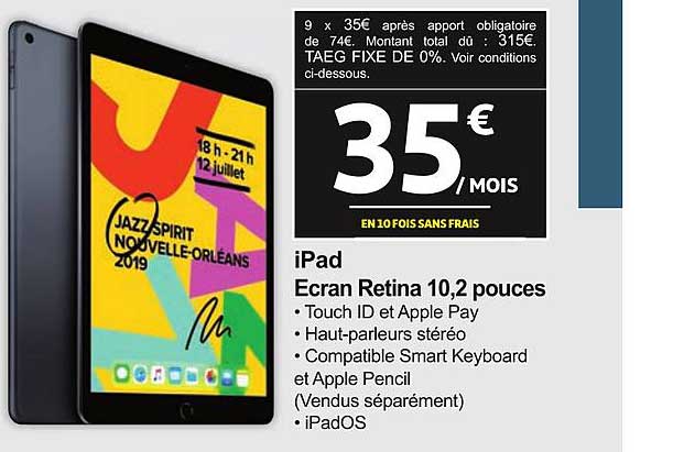 ipad ecran retina 10.2 pouces