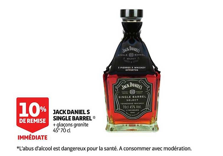 jack daniel s single barrel 10% de remise immédiate