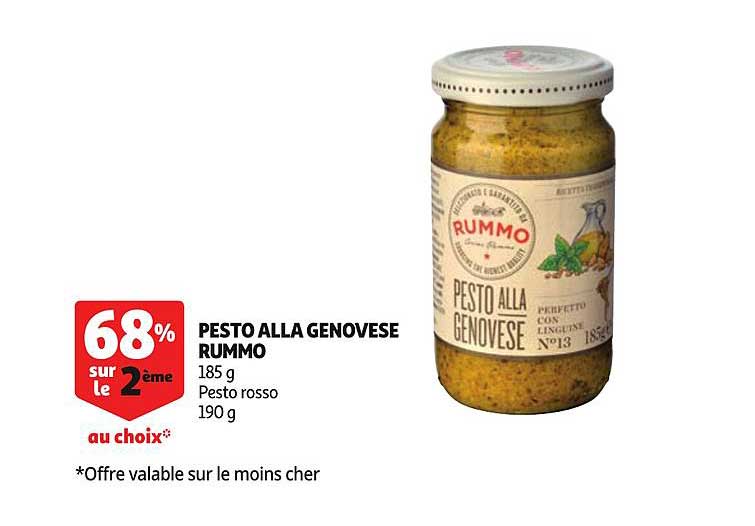 pesto alla genovese rummo 38% sur le 2ème au choix