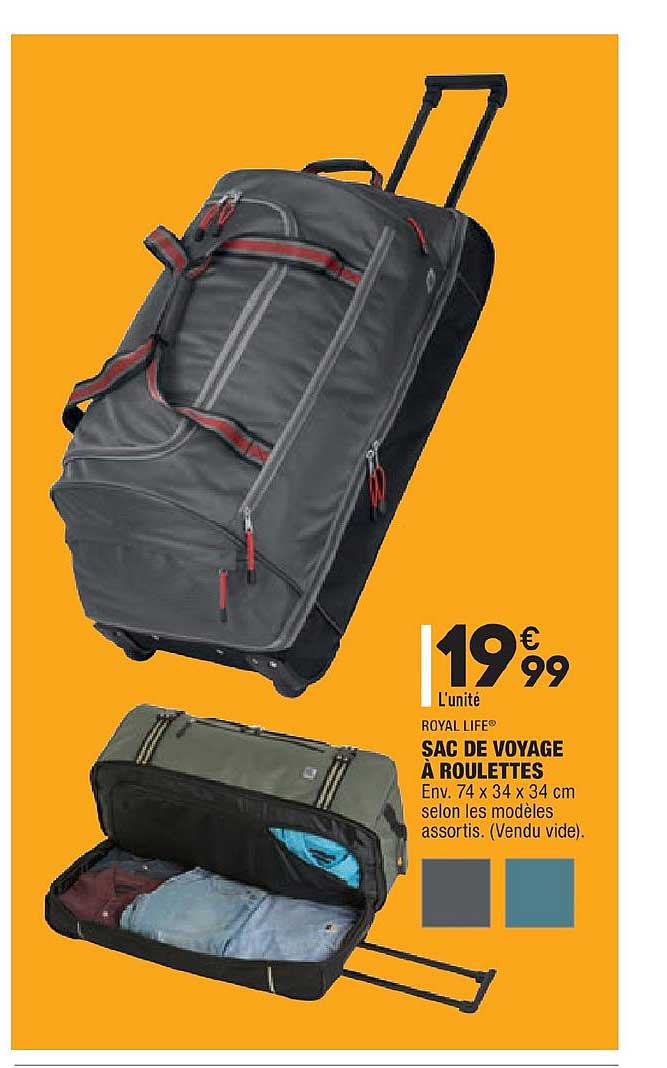 royal life sac de voyage à roulettes modèles assortis