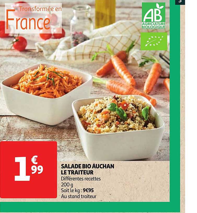 salade bio auchan le traiteur différentes recettes