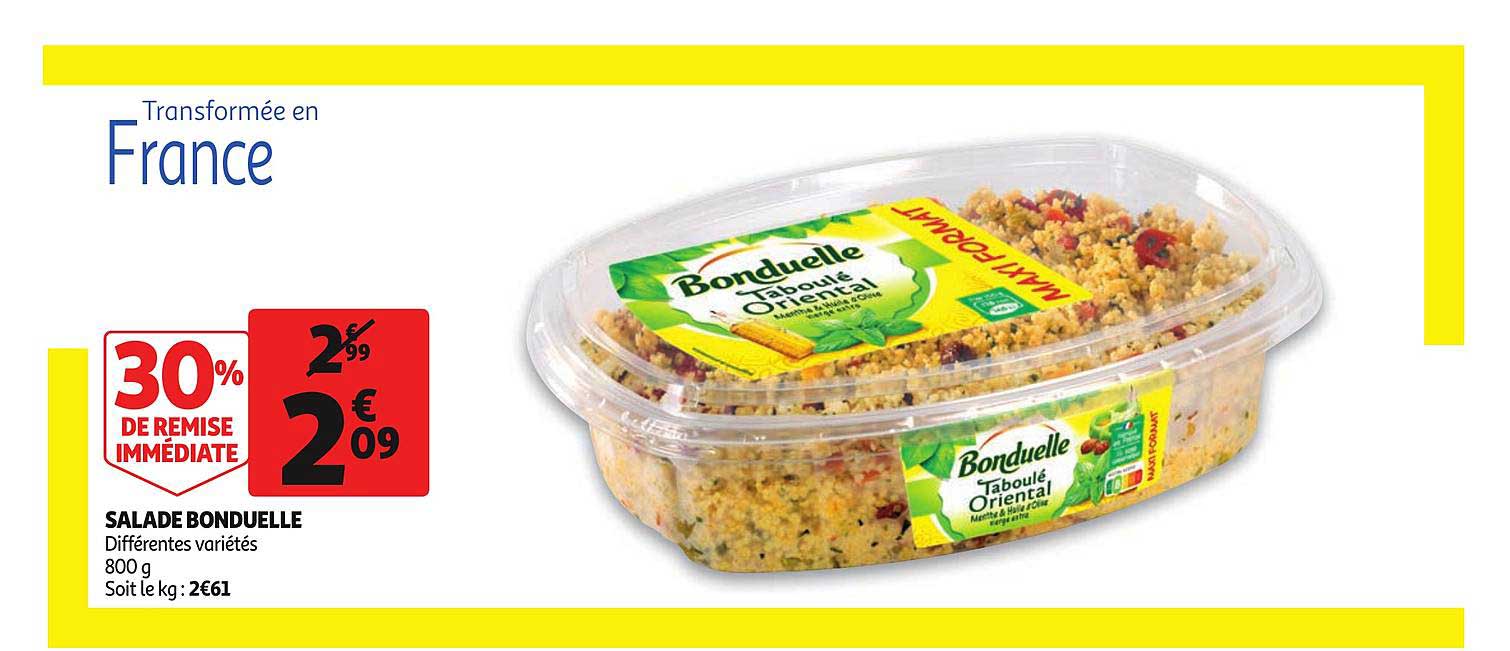 salade bonduelle différentes variétés 30% de remise immédiate