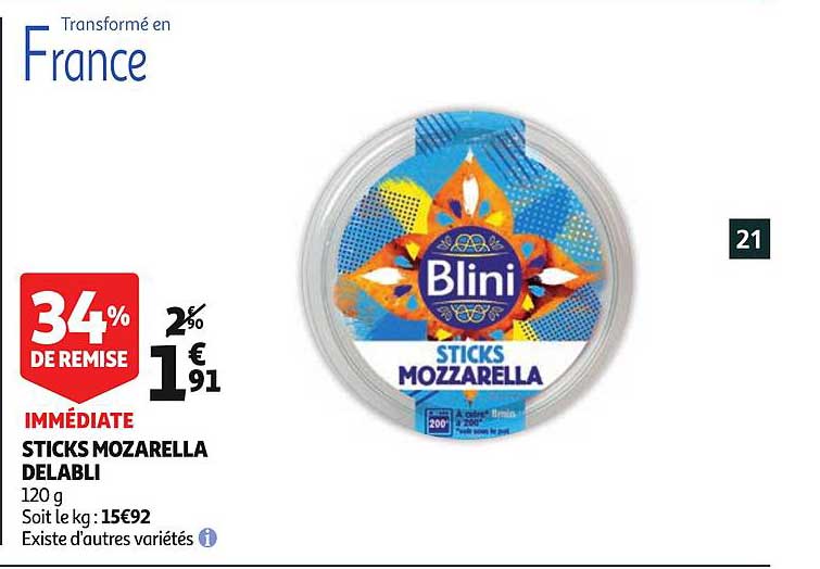 sticks mozarella delabli existe d'autres variétés 34% de remise immédiate