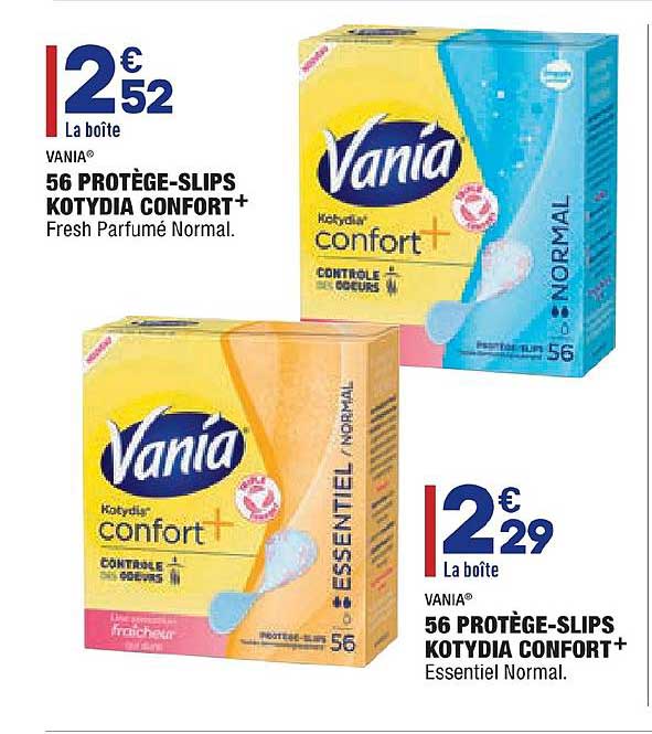 vania 56 protège slips kotydia confort+ fresh parfumé normal