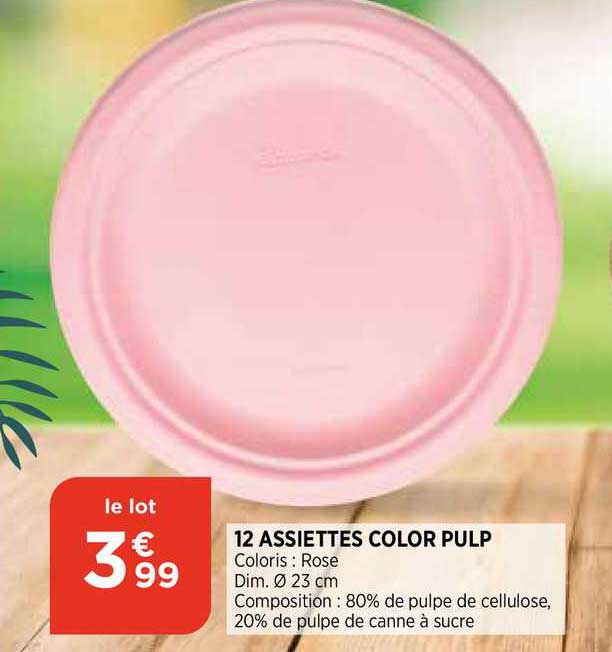 12 assiettes color pulp