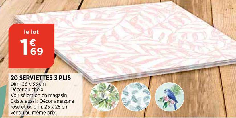 20 serviettes 3 plis