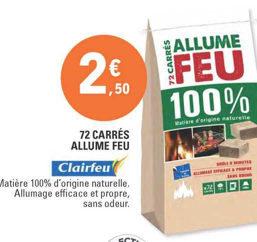 72 carrés allume feu clairfeu
