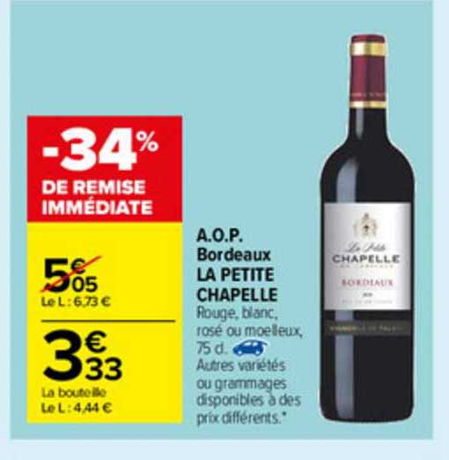 a.o.p. bordeaux la petite chapelle