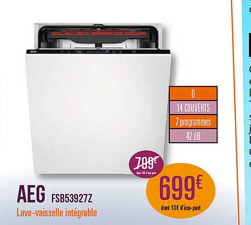 aeg fsb53927z lave-vaisselle intégrable