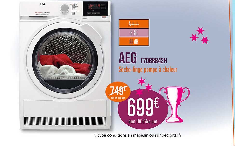 aeg t7dbr842h sèche-linge pompe à chaleur