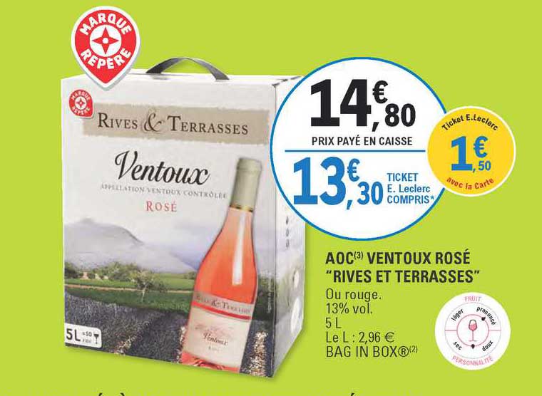aoc ventoux rosé "rives et terrasses"
