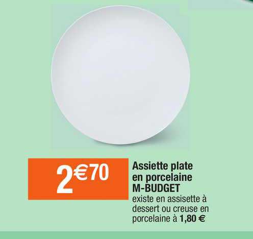 assiette plate en porcelaine m-budget
