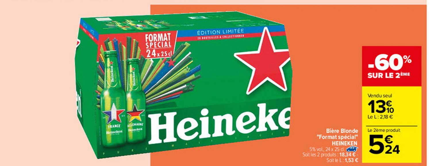 bière blonde "format spécial" heineken