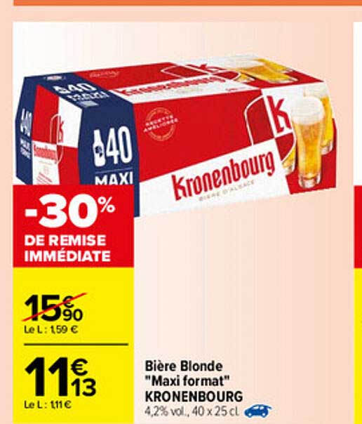 bière blonde "maxi format" kronenbourg