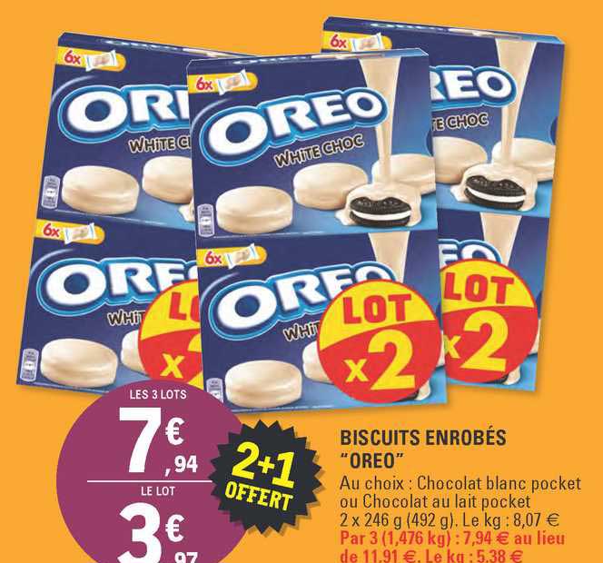 biscuits enrobés "oreo" 2+1 offert