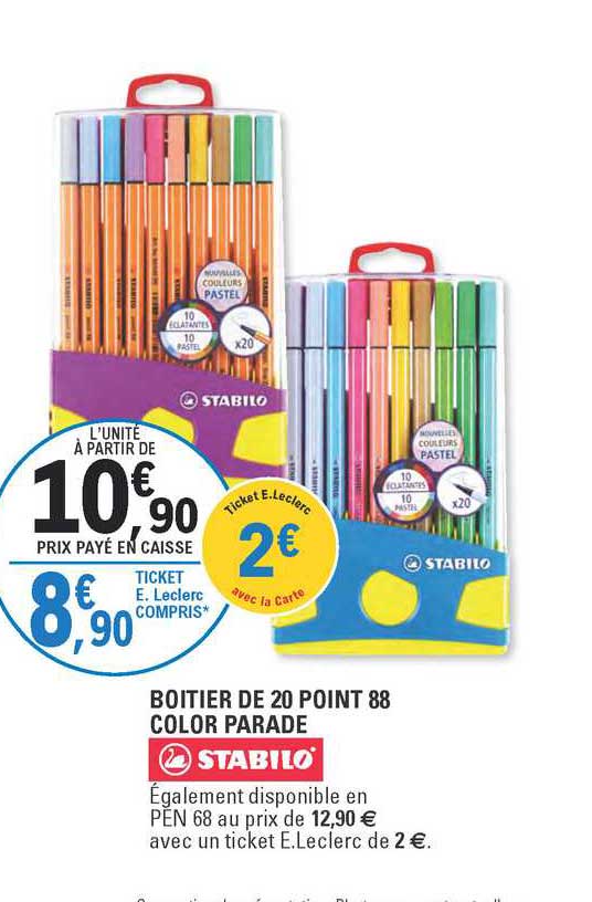 boitier de 20 point 88 color parade stabilo