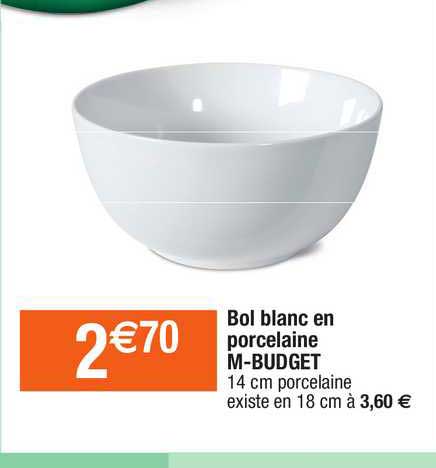 bol blanc en porcelaine m-budget