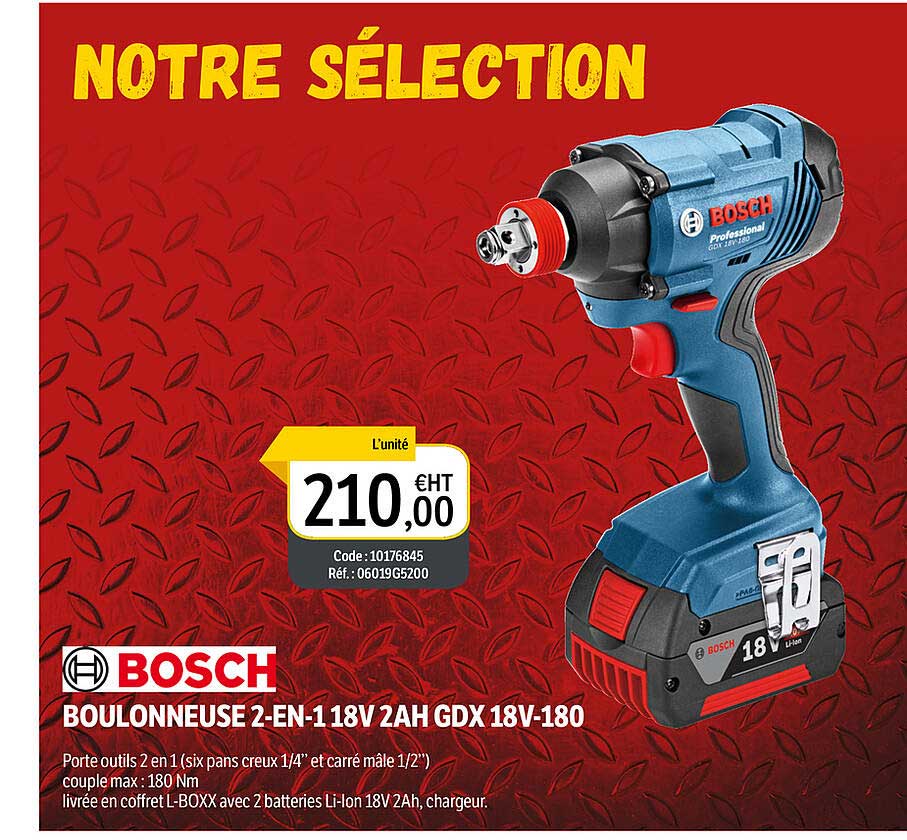 Boulonneuse 2-en-1 18v 2ah Gdx 18v-180 Bosch