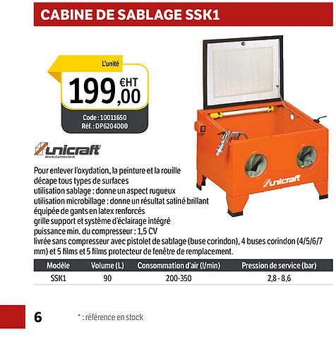 cabine de sablage ssk1 unicraft