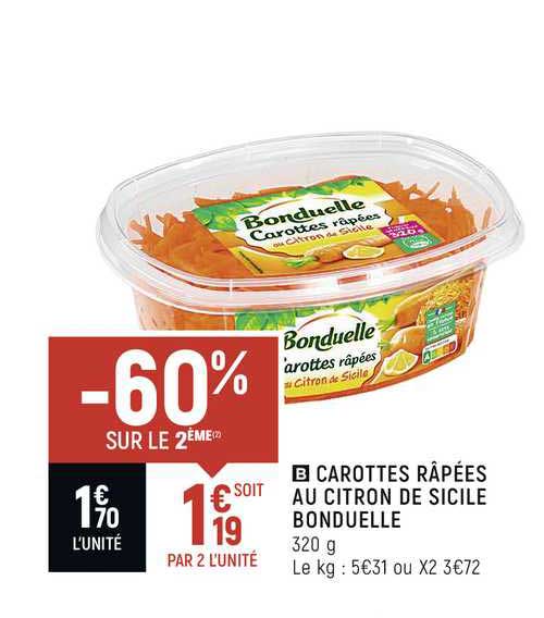 Carottes Râpées Au Citron De Sicile Bonduelle