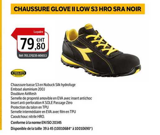 chaussure glove II low s3 hro sra noir