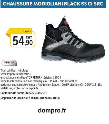 chaussure modigliani blanck s3 ci src