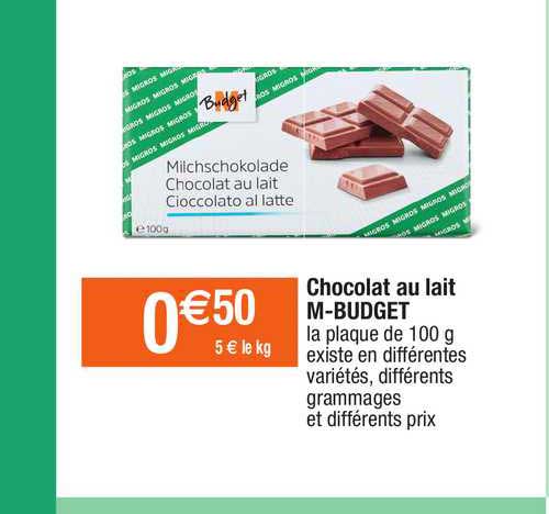 chocolat au lait m-budget