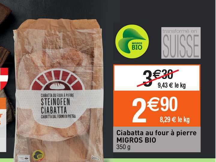 ciabatta au four à pierre migros bio