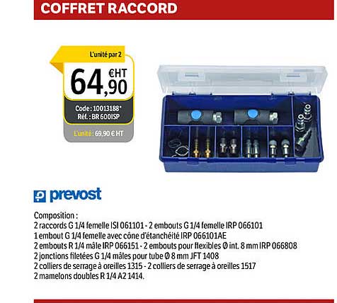 coffret raccord prevost