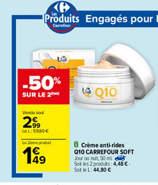 crème anti-rides q10 carrefour soft