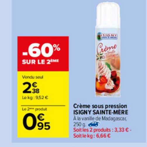 crème sous pression isigny sainte-mère