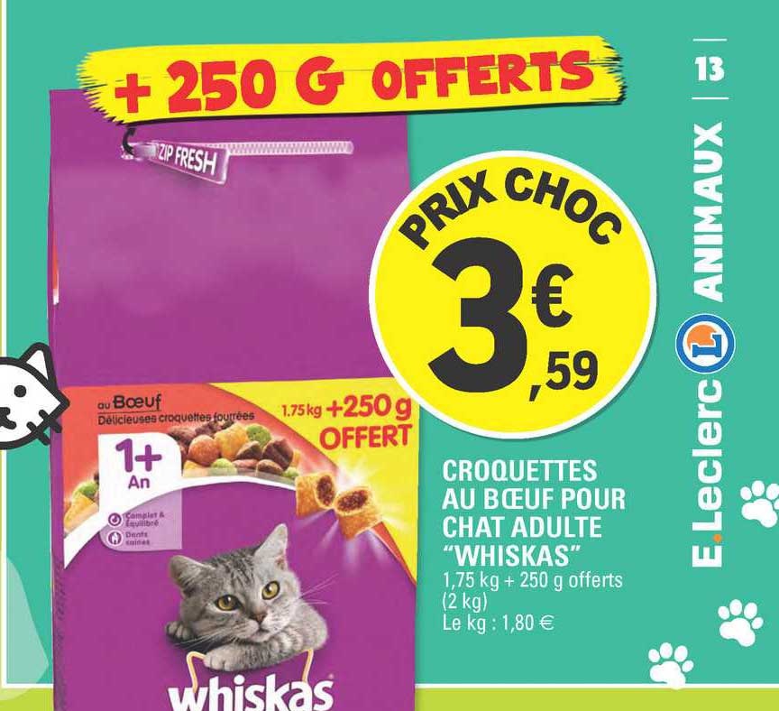 Croquettes Au Boeuf Pour Chat Adulte Whiskas