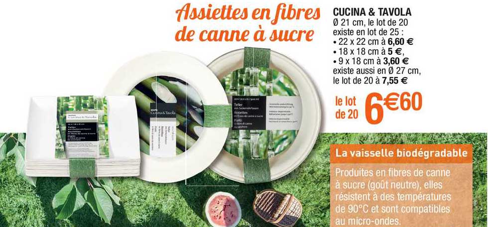 assiettes en fibres de canne à sucre cucina & tavola