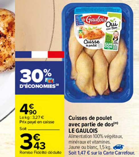 cuisses de poulet avec partie de dos le gaulois