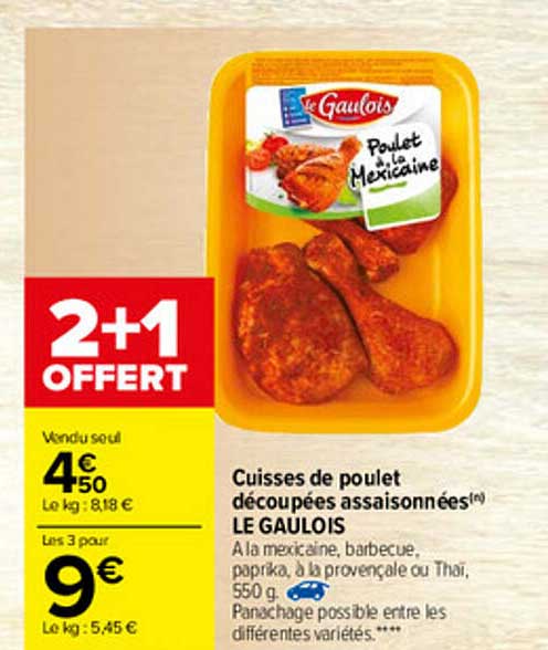 Cuisses De Poulet Découpées Assaisonnées Le Gaulois