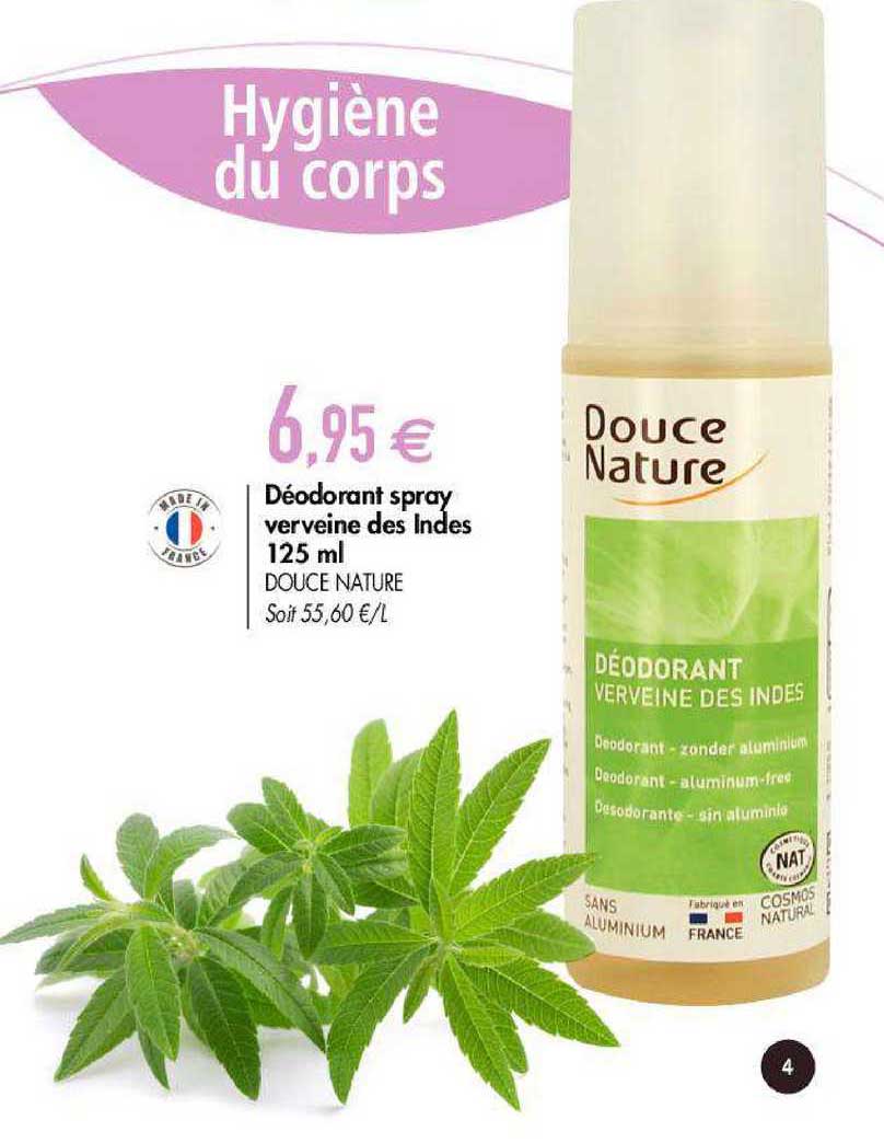 déodorant spray verveine des indes douce nature