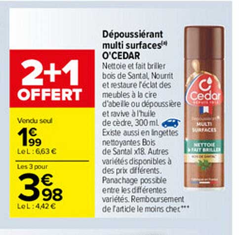 dépoussiérant multi surfaces o'cedar
