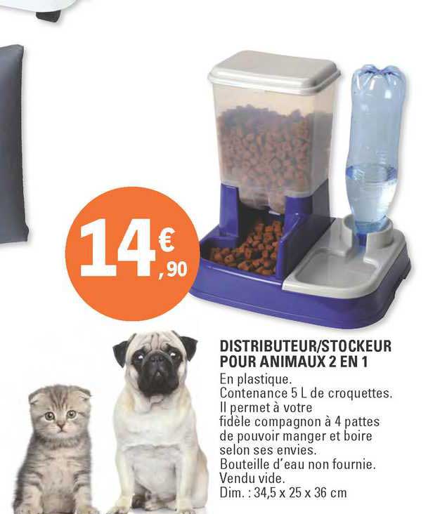 Distributeur Stockeur Pour Animaux 2 En 1