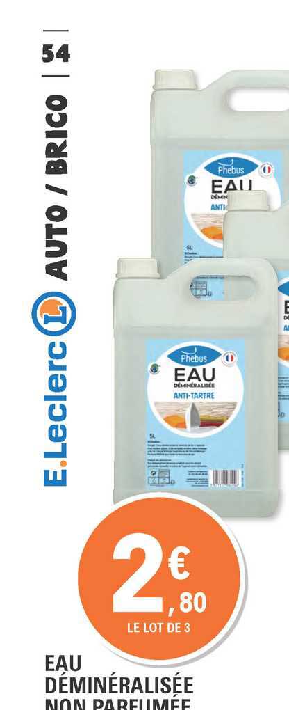 eau déminéralisée non parfumée