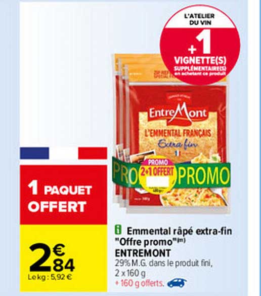 emmental râpé extra-fin "offre promo" entremont