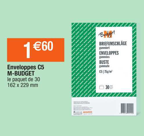 enveloppes c5 m-budget