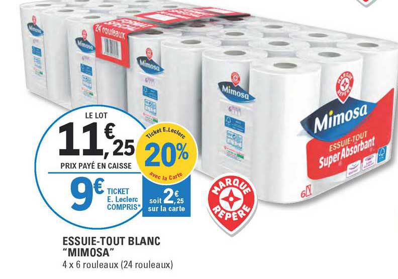 essuie-tout blanc "mimosa"