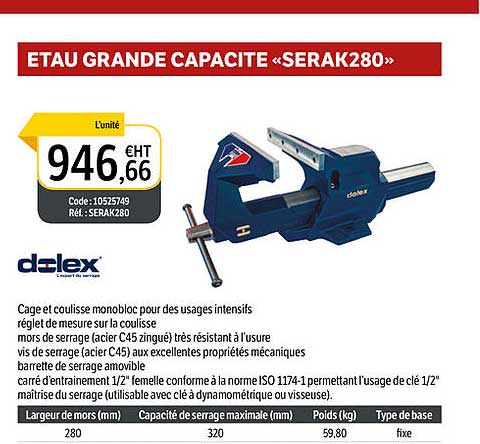 étau grande capacité «serak280»