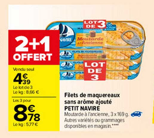 filets de maquereaux sans arôme ajouté petit navire