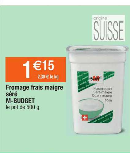 fromage frais maigre séré m-budget