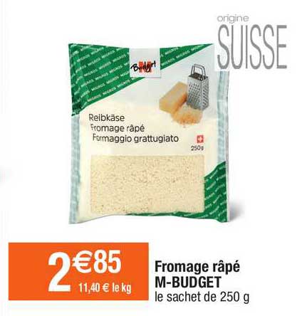fromage râpé m-budget