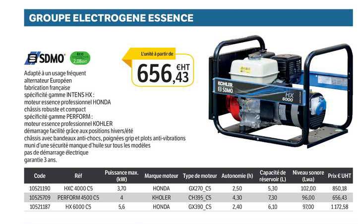 groupe électrogène essence sdmo