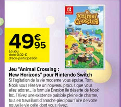 jeu "animal crossing : new horizons" pour nintendo switch