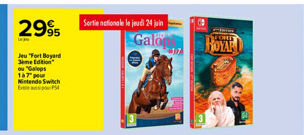 jeu "fort boyard 3ème edition" ou "galops 1 à 7" pour nintendo switch