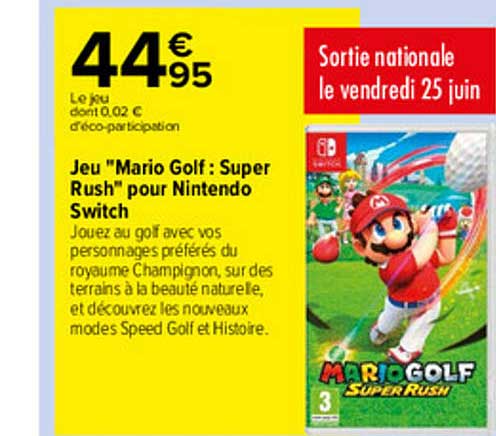 jeu "mario golf : super rush" pour nintendo switch